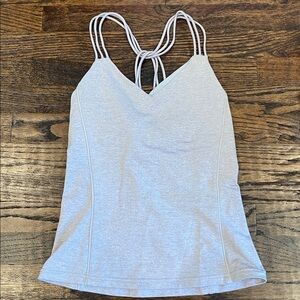 Alo Light Gray Strappy Tank Top